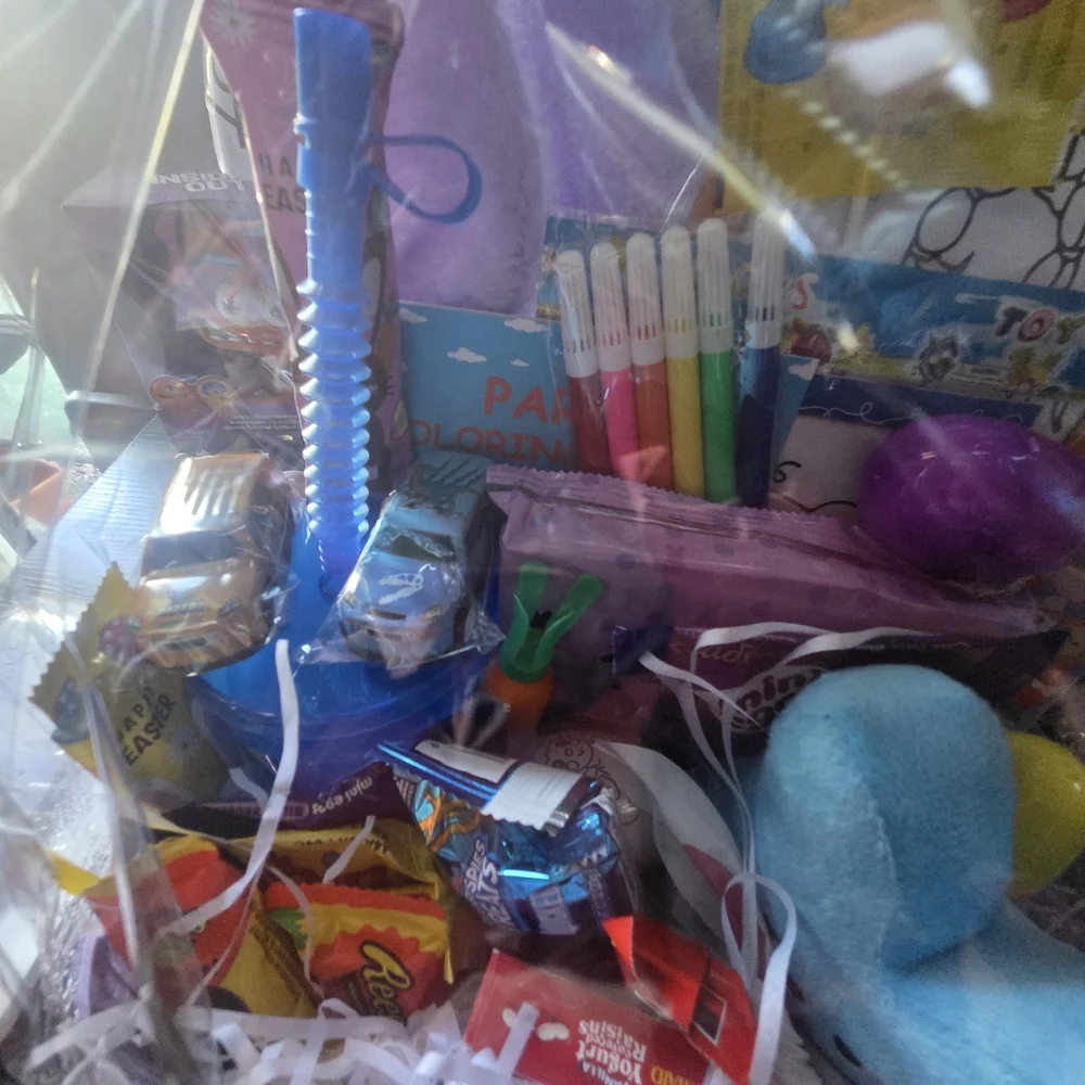 mine Lavender and Light Blue Easter Gift Basket
